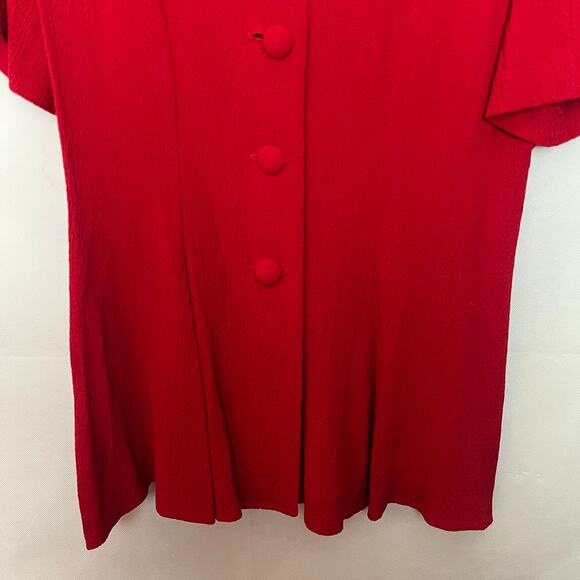 Reina Industries Vintage Beaded Button Down Red Top Size Medium - Picture 4 of 9
